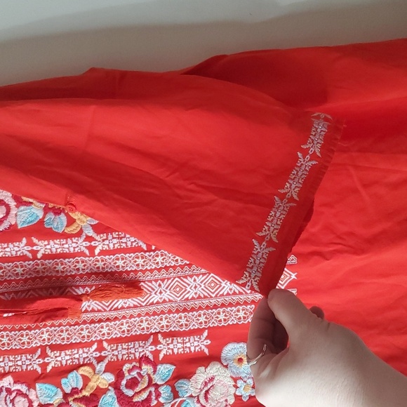 Andree By Unit Womens Plus Size BoHo Embroidered Spring Summer Blouse Top 1X - Picture 3 of 9